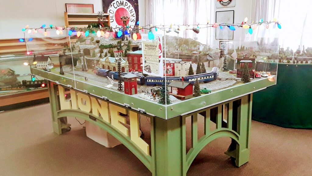 N, HO and O scale push-button railroads allow guests to the run the trains. 